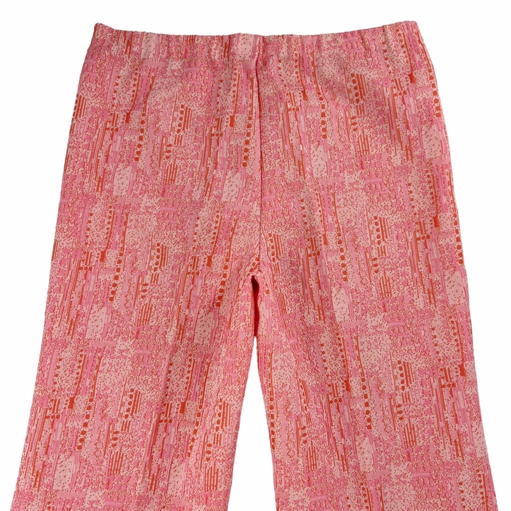 Vintage Cropped Length Pink and Orange Textured Capris Pants - Picture 5 of 12